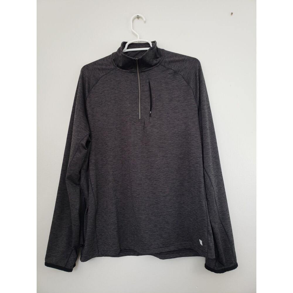 (A5) WA VRST Mens Shirt Athletic Top Size M Heather Gray Long Sleeve Pockets Zip